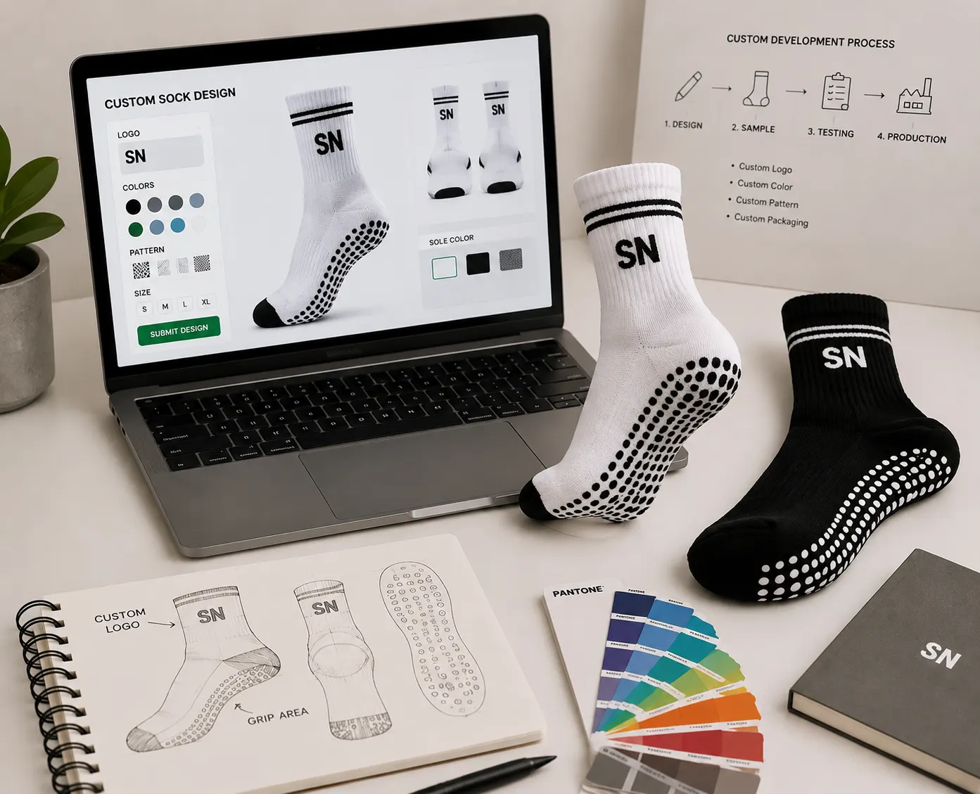 Custom sock development workspace